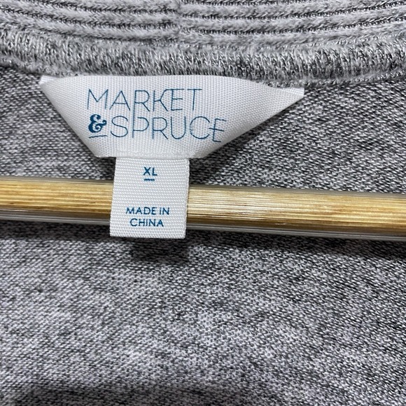 Market Spruce Cardigan Womens XL Gray Heathered Super Soft Stretch Pockets Open - Picture 8 of 9